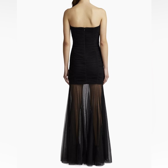 Zac Posen | Ruched Tulle Body-Con Gown Size: 4 - Picture 3 of 10